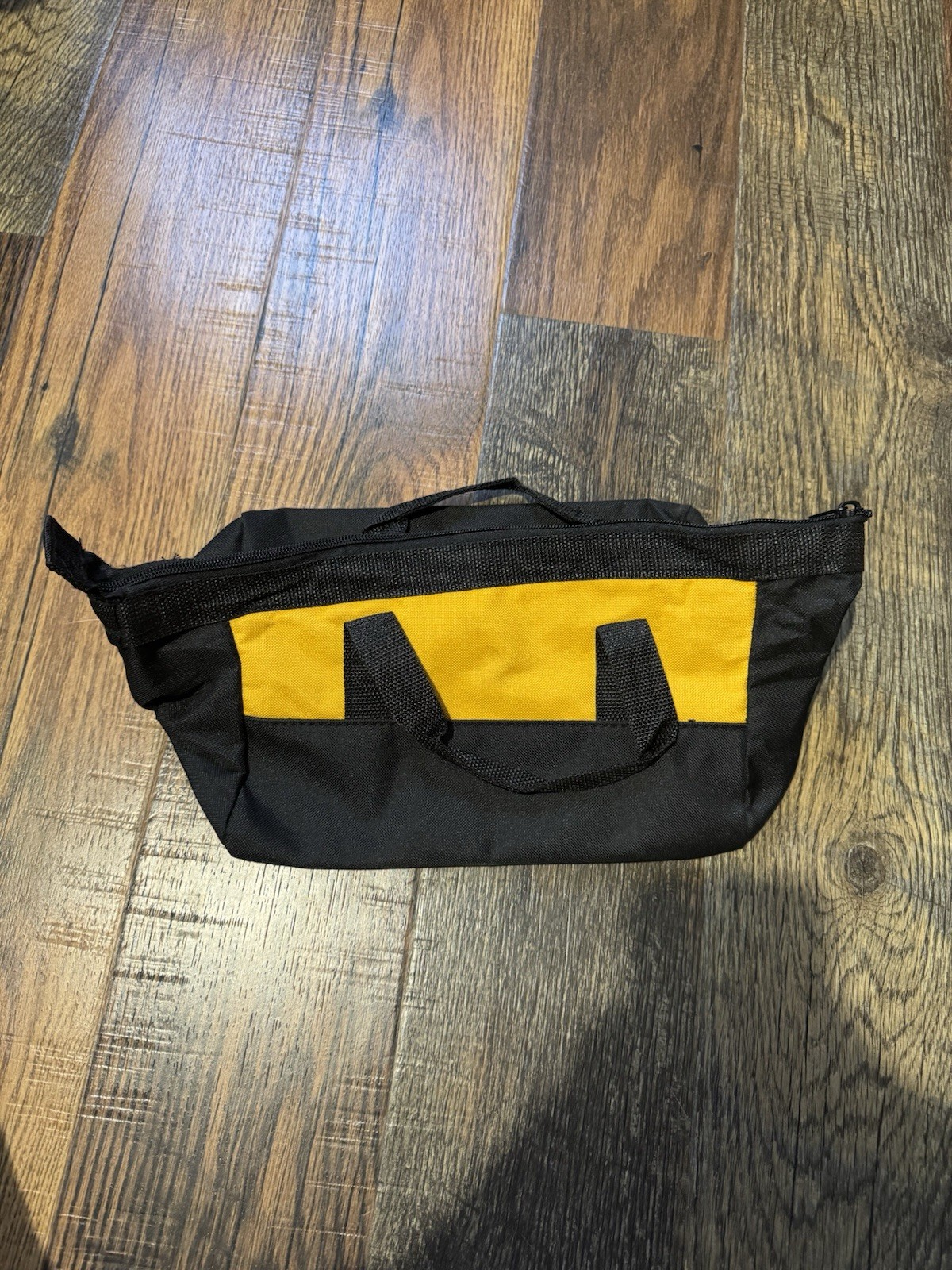 DEWALT Full Zip Fabric Tool Bag Tote With Handle, Black/Yellow
