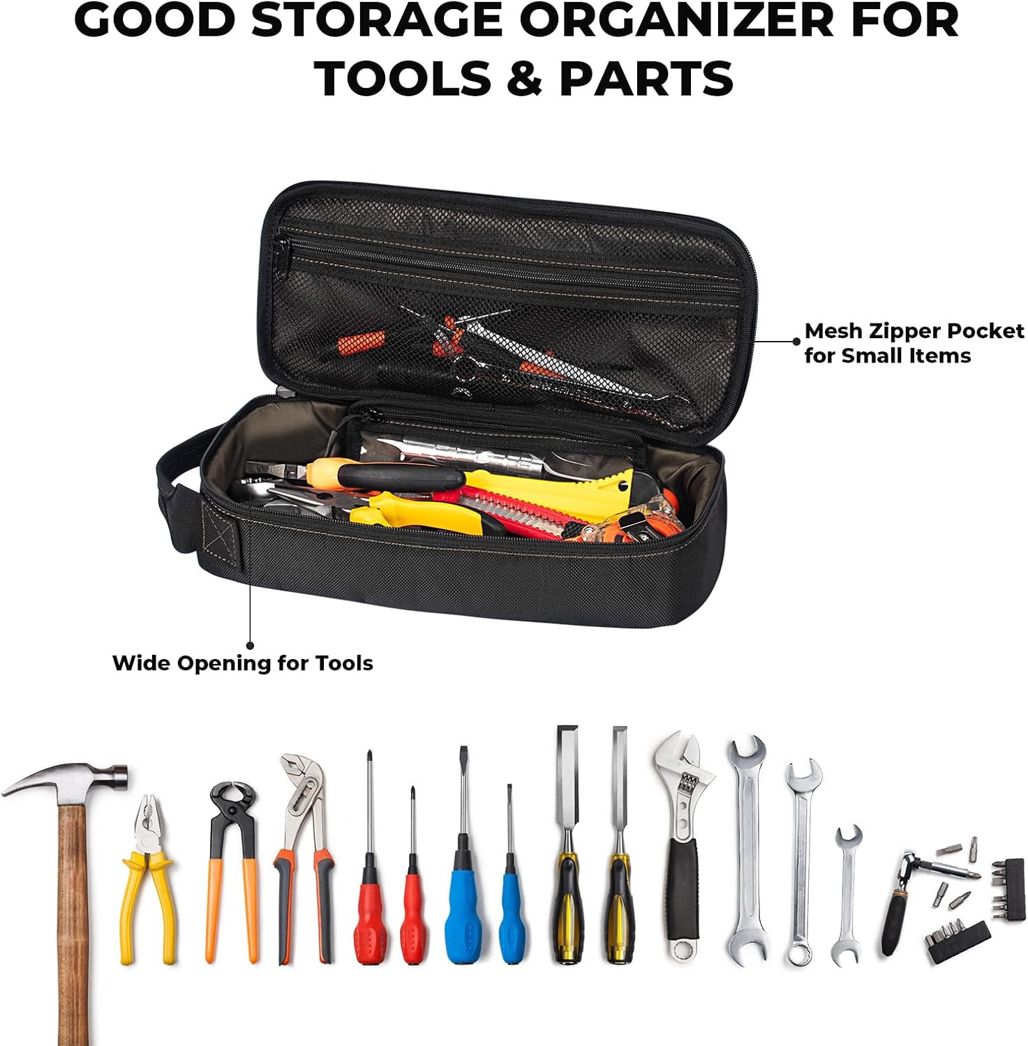 Portable Small Tool Bag, Organizer Storage Box for EDC, Motorcycle, Road Bike, E