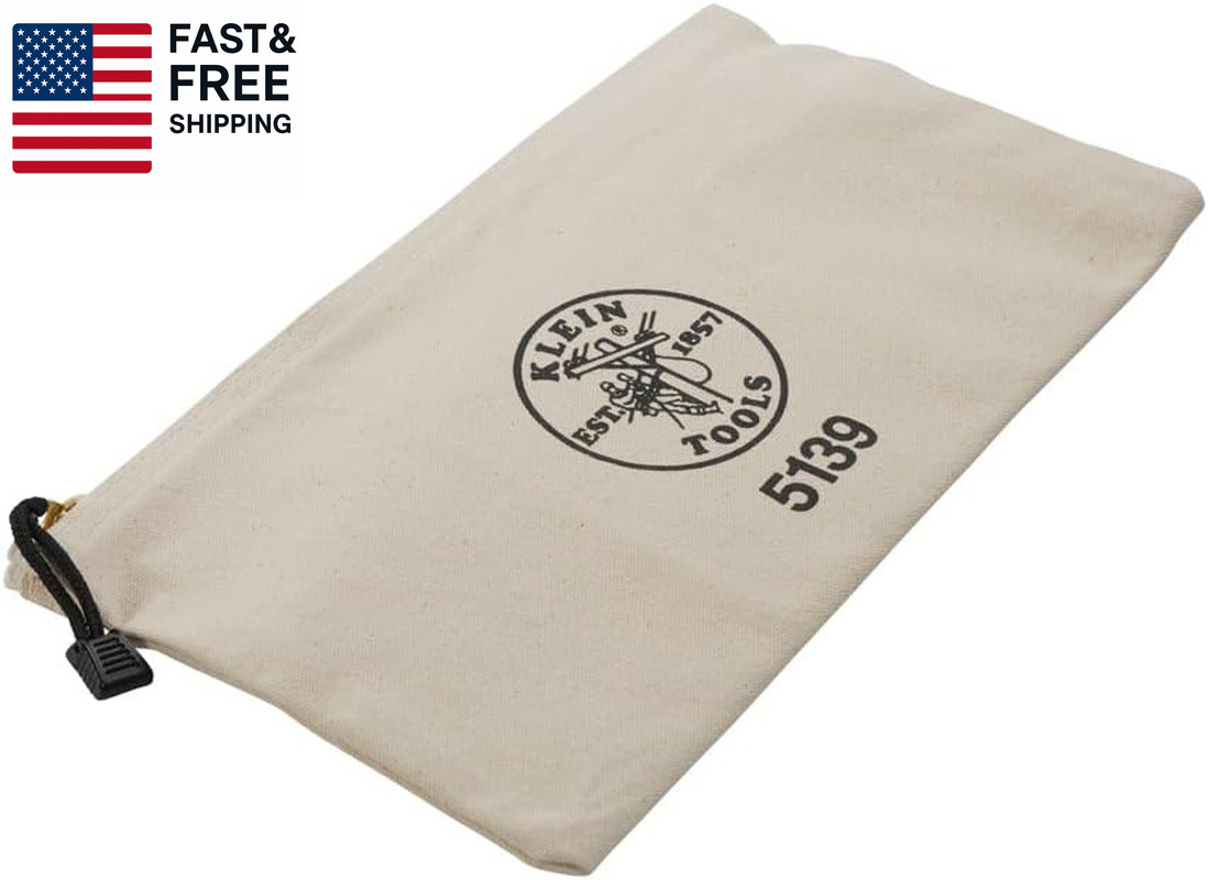 Zipper Bag, Canvas Tool Pouch with Heavy Duty Brass Zipper Close