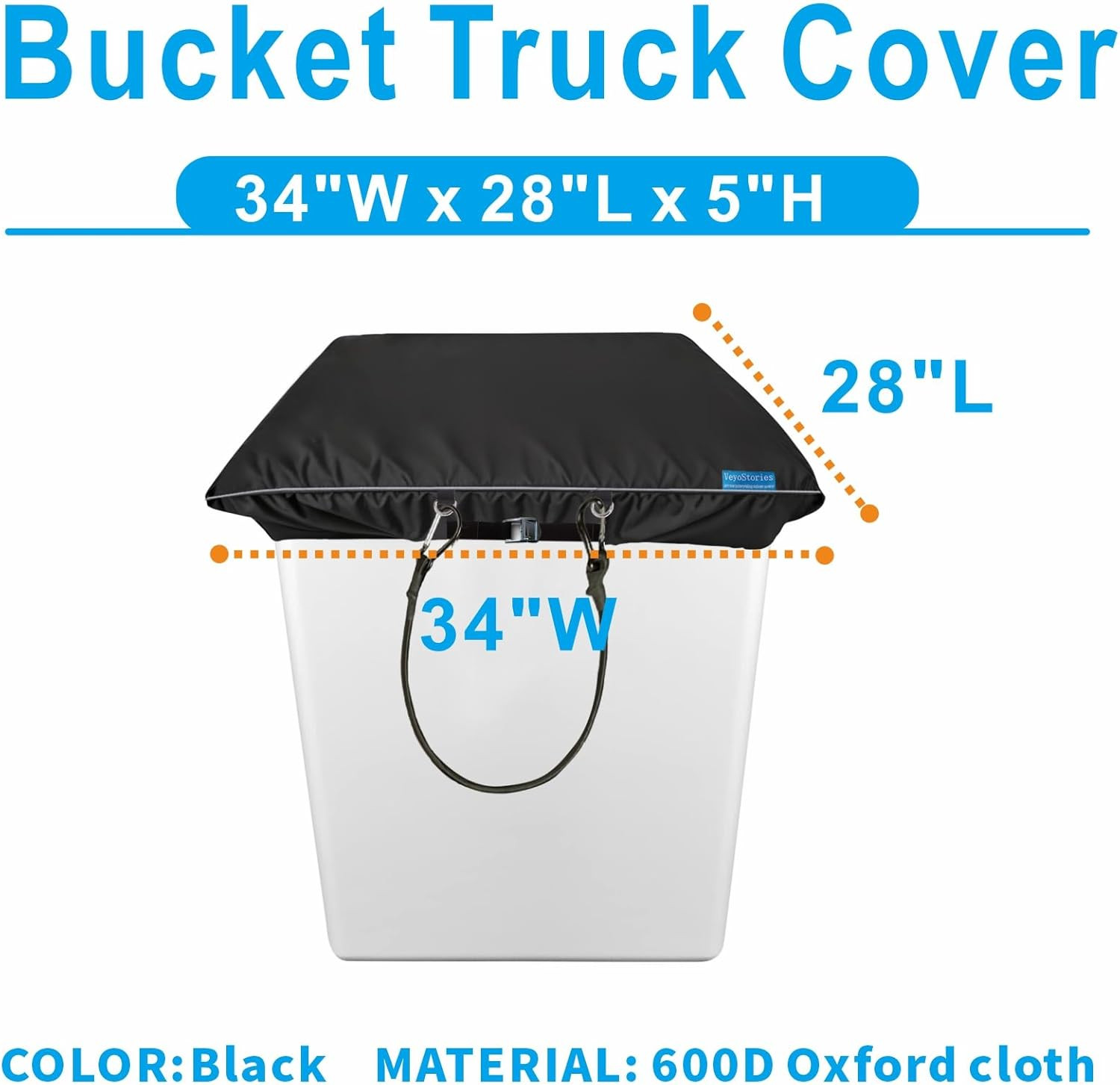 Bucket Truck Cover 28x34in Waterproof Oxford Cloth Vinyl Bucket Protector