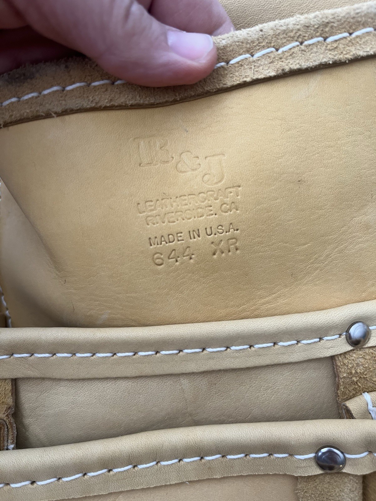 R&J Leathercraft 644 Leather Framer Tool Belt w/ Pouches, Hammer Holder Tan