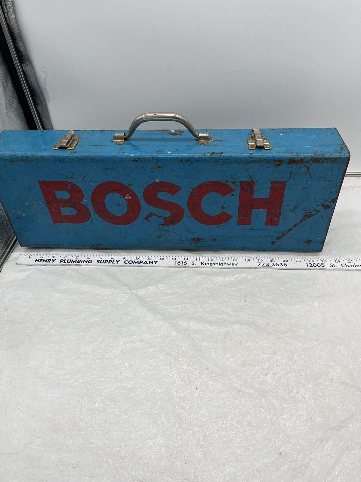 Vintage BOSCH Reciprocating Saw CASE ONLY Metal Box w/Handle & Clasps