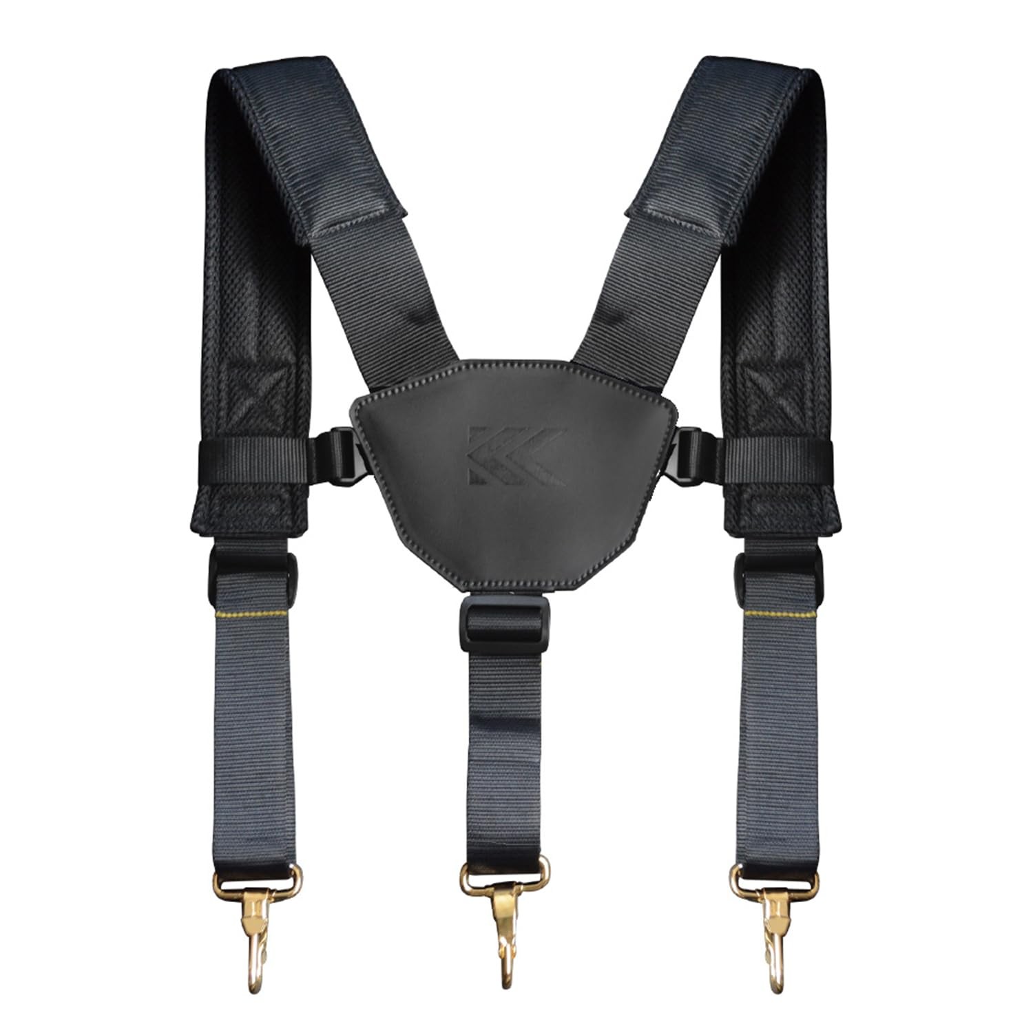 Fujiya Suspenders, Size M, Black & Gold, Total Length 85-110cm, ASP-MBG