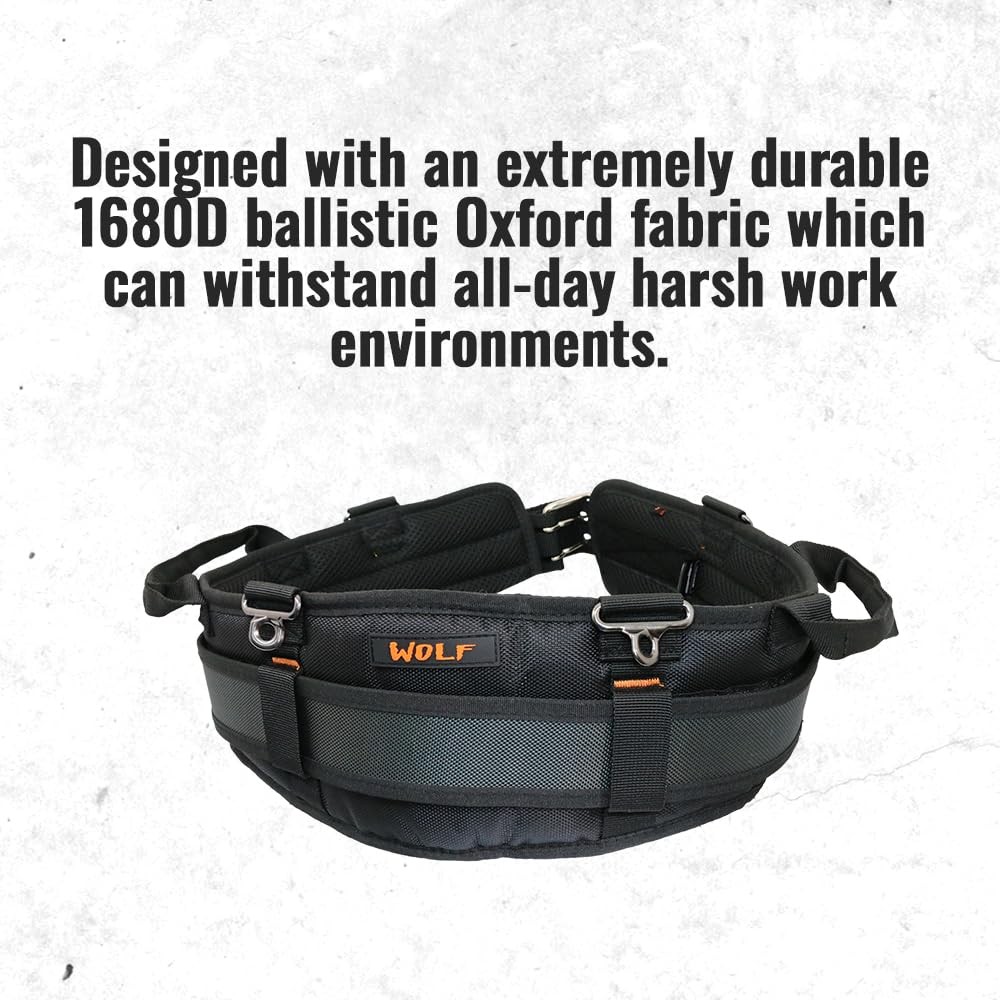 WOLF WTH2110 HeavyDuty Ballistic Padded Tool Work Belt Contractors Handyman