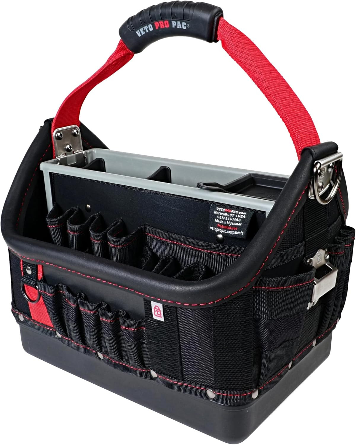 91239 11 Piece Veto Redstripe TECH OT-LC Open Tote Tool Kit