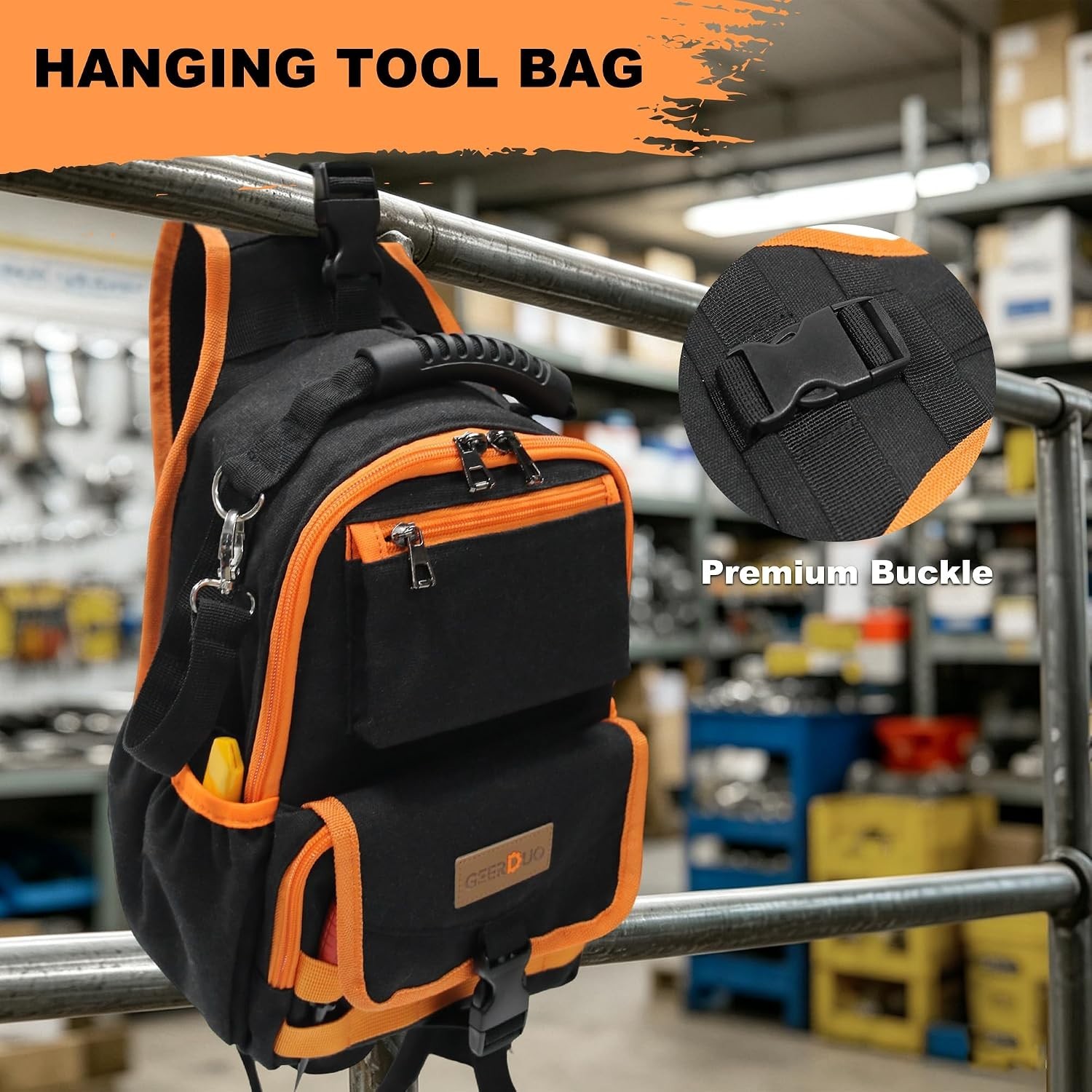 Heavy Duty Canvas Sling Tool Bag Electrician HVAC MOLLE Tool Organizer Pouch