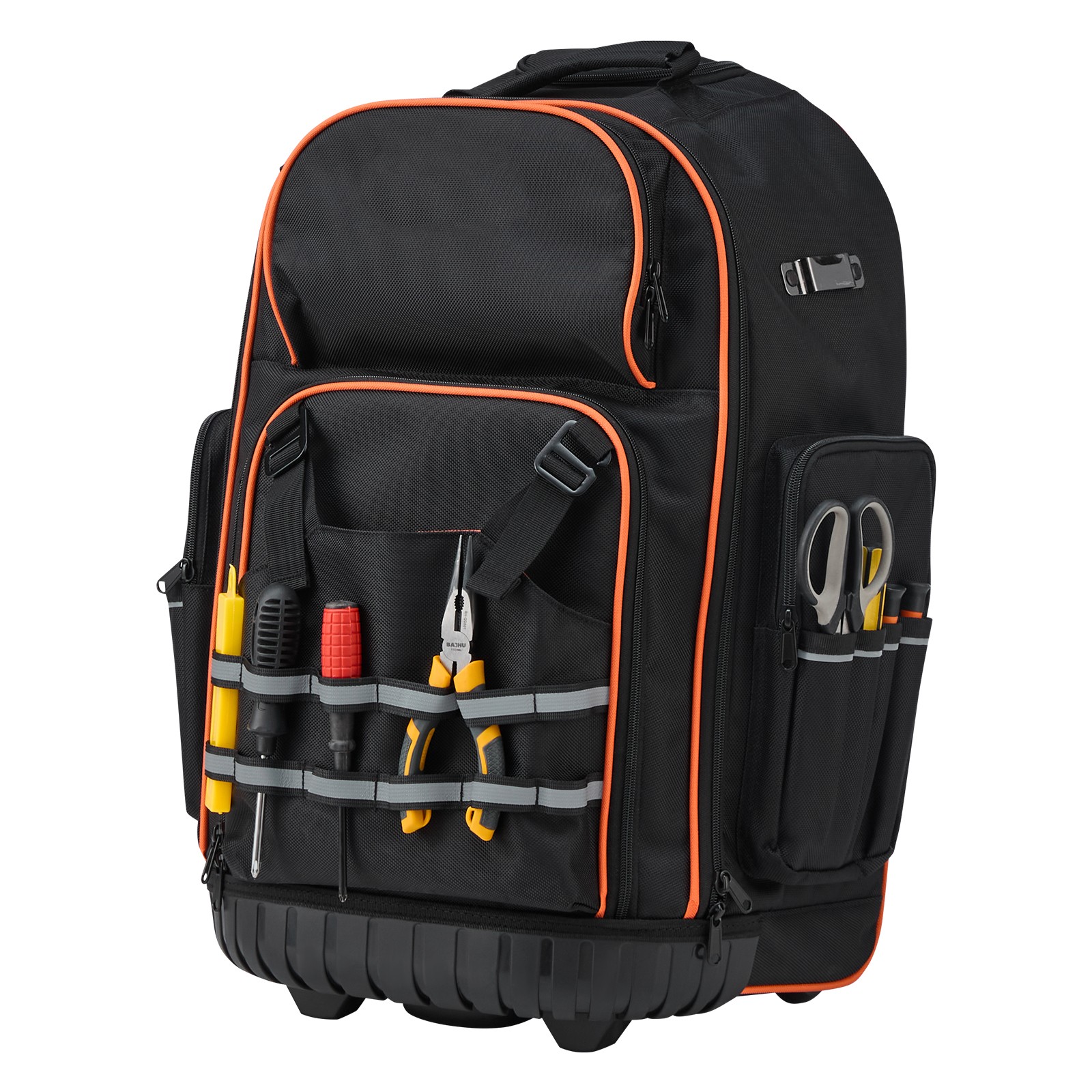 Uimoso Rolling Tool Backpack 72 Pockets Heavy Duty 15″ Roller Tool Bag on Wheels