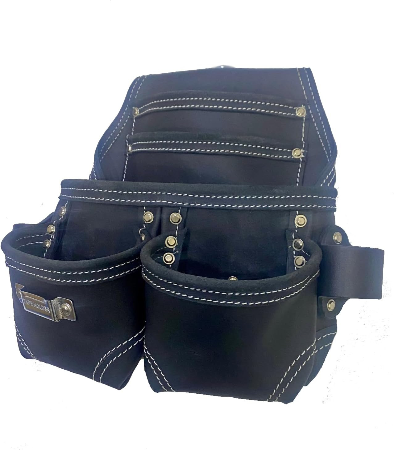 20-123 5 Pocket Heavy Duty Leather Tool Bag, Black