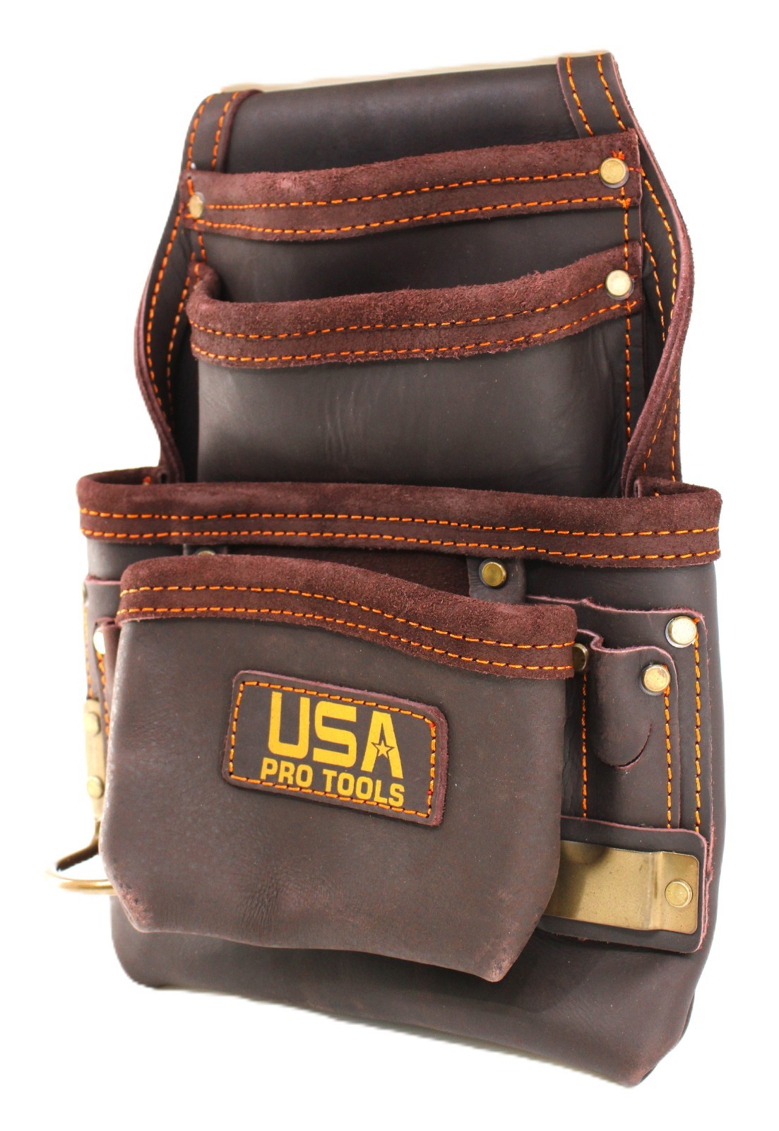 USA PRO TOOLS Top Grain Leather Tool Pouch – Heavy‑Duty Tradesman Tool Bag