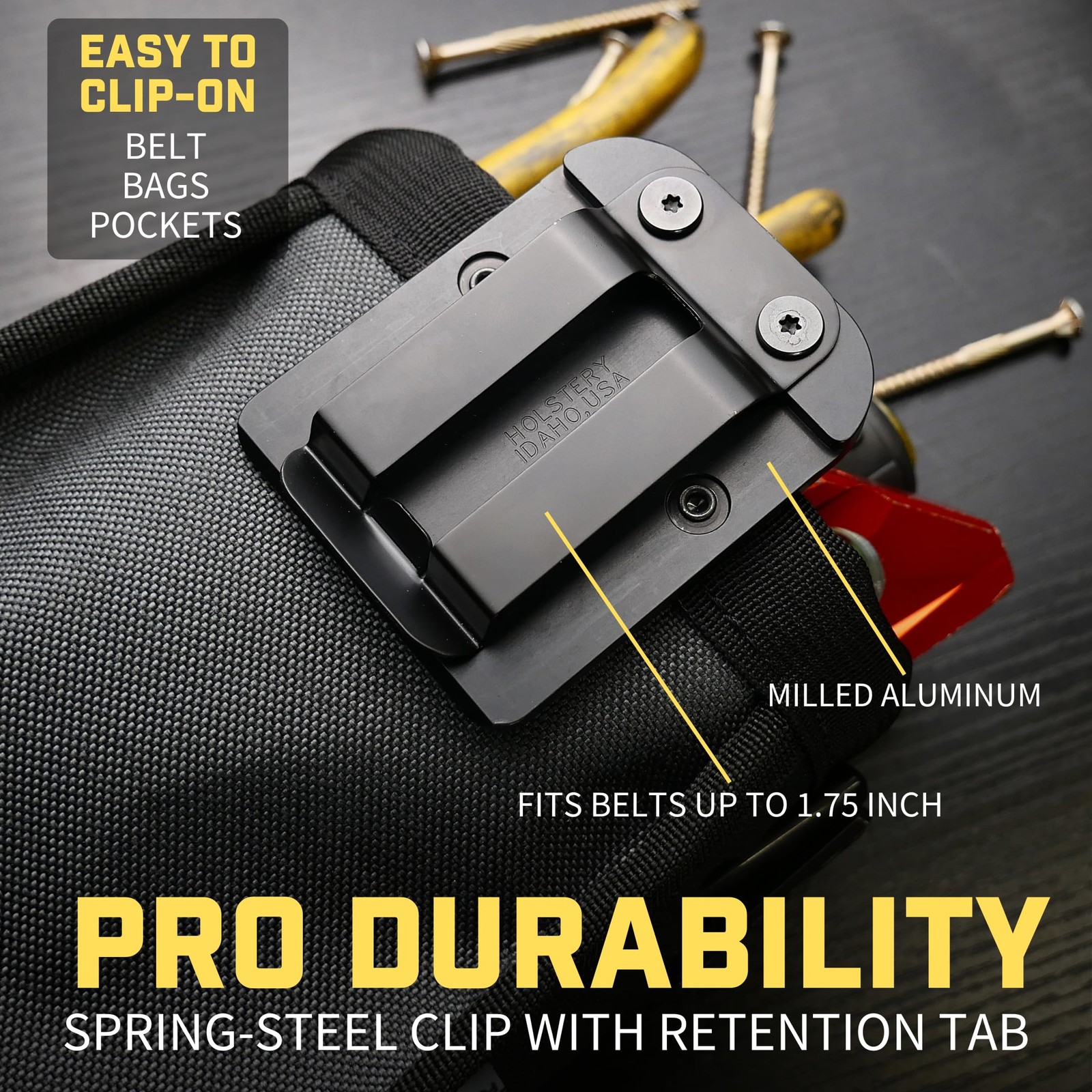 Big Joey Pouch PRO | Clip-On Tool Belt Bag for Tools, Screws, and Nails – Gre…