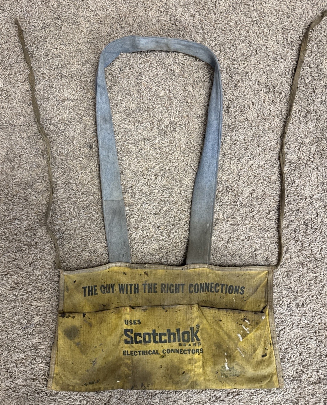 Vintage 3M Scotchlok Canvas Tool Apron «The Guy With The Right Connections» Rare