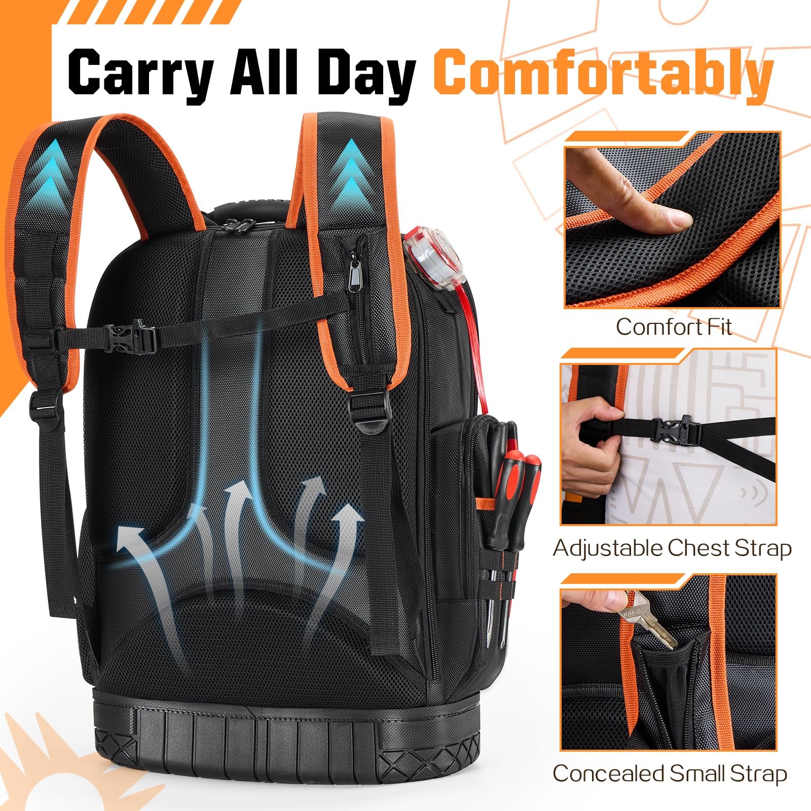 Tool Backpack Heavy Duty Backpack Tool Bag 1680d Implements Carrier For Electric