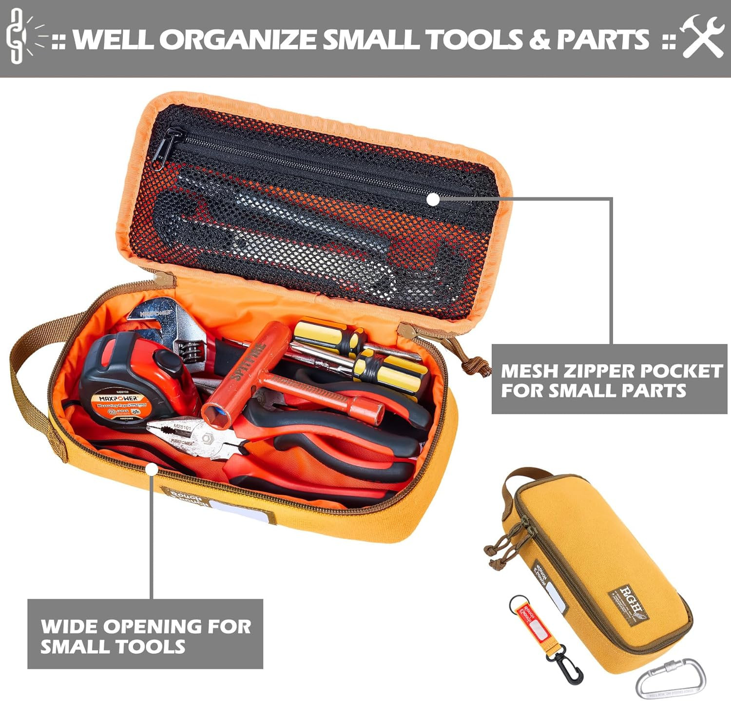 Rough Enough EDC Tool Bag Organizer with Handle – Portable & Durable Pouch