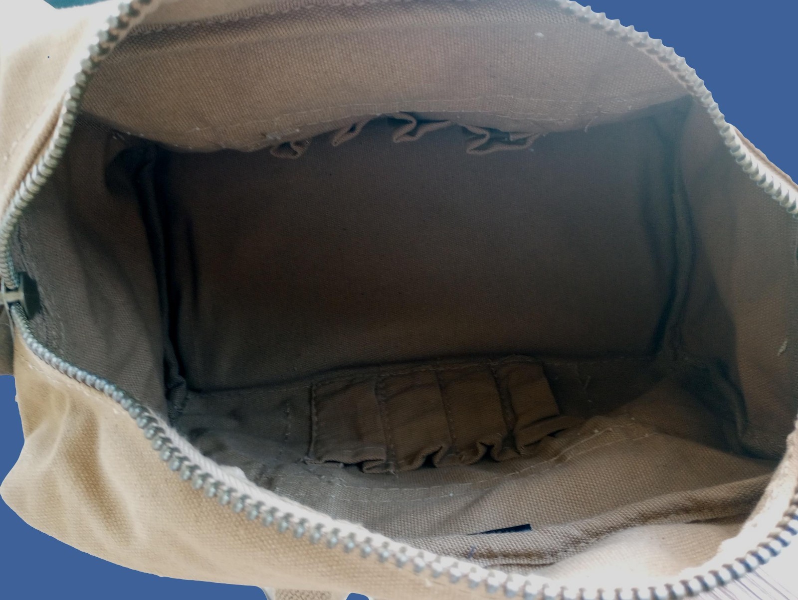 MILITARY STYLE MECHANICS HARD BOTTOM TOOL BAG BRASS ZIPPER HEAVY DUTY COYOTE BRN