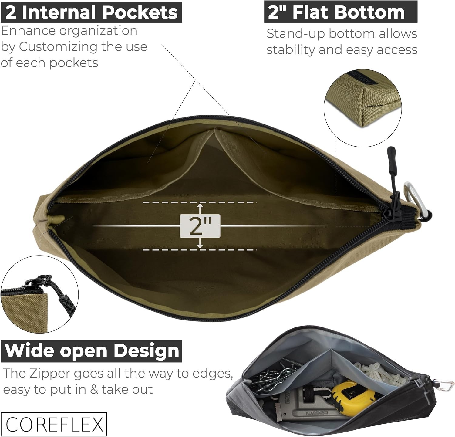 Tool Pouch Zipper Bag, Small Tool Bag, Multipurpose Storage pouch, Heavy duty…