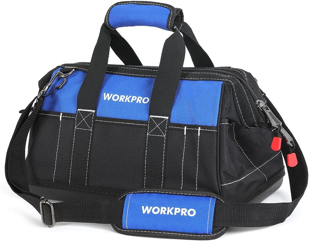 16-Inch Wide Mouth Tool Bag with Water Proof Molded Base | Heavy Duty Cloth Tool