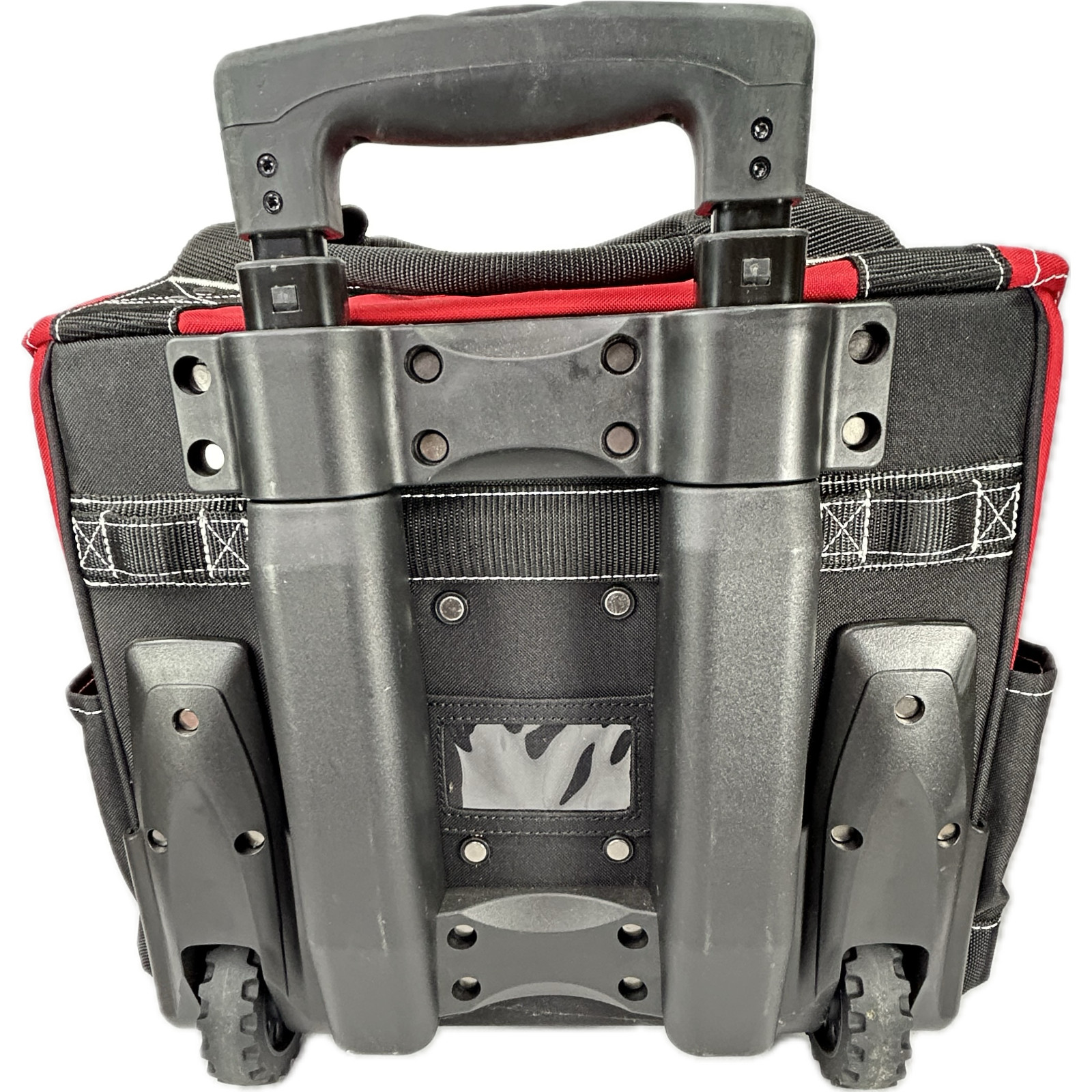 Husky 14 In. Rolling Tool Bag with 13 Pockets Red & Black
