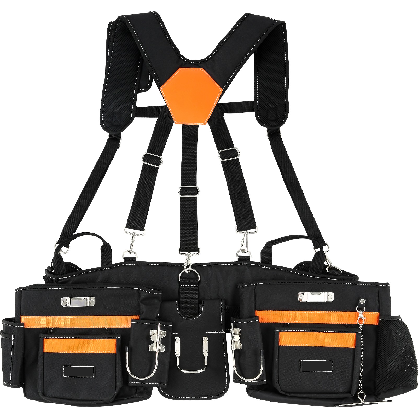 Uimoso Tool Belt with Suspenders Adjustable Carpenter Tool Pouch 600D Polyester