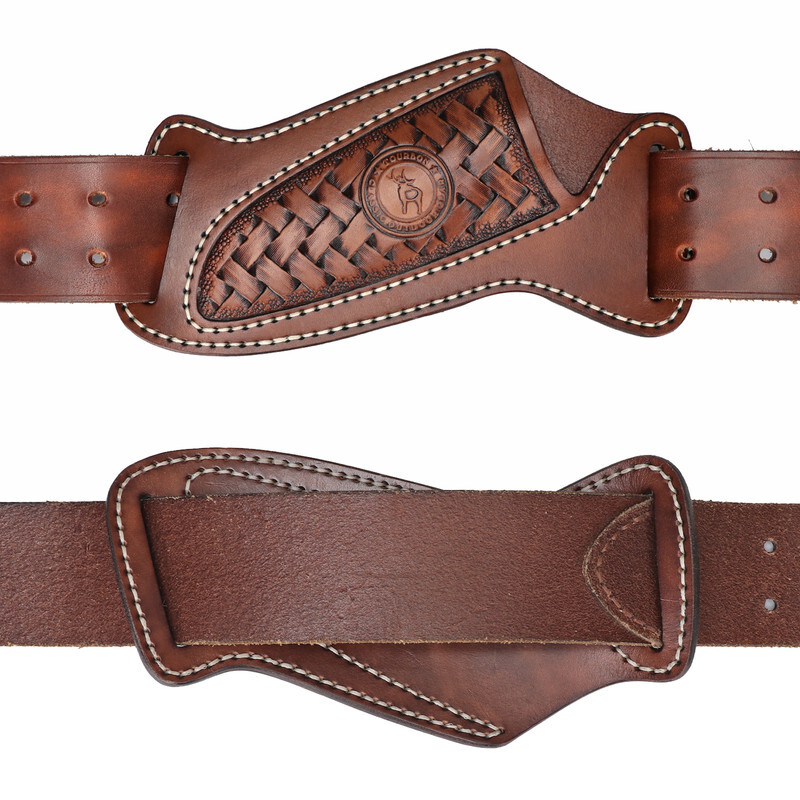 TOURBON Slanted Pancake Knife Sheath Fixed Blade Belt Holster Hunting Camping