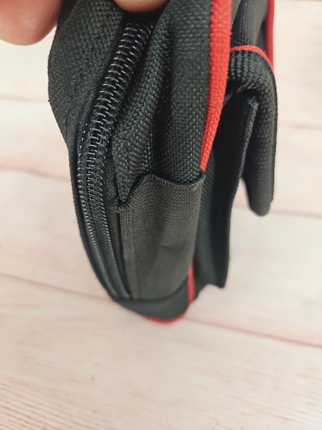 Husky 4.5 in. Clip-On Tool Belt Pouch | 3 Pockets | Durable 600D Polyester
