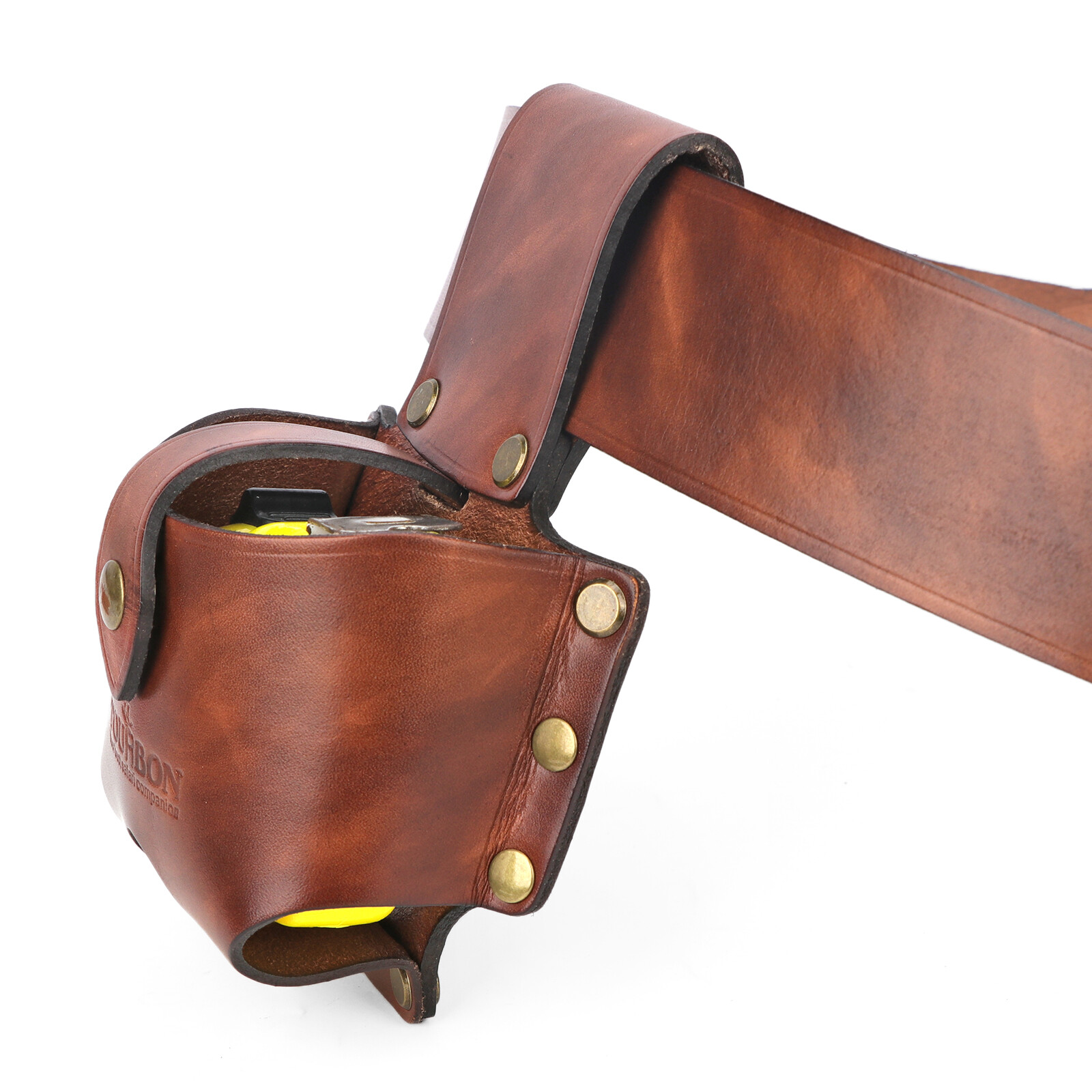 TOURBON Leather 10M Tape Measuring Hanger Holder Tool Belt Carry Pouch Holster