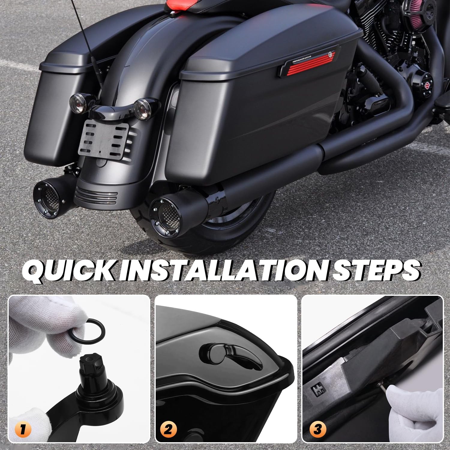 Saddlebag Latches, Stainless Steel Saddle Bag Lifter for Harley Davidson 2014…