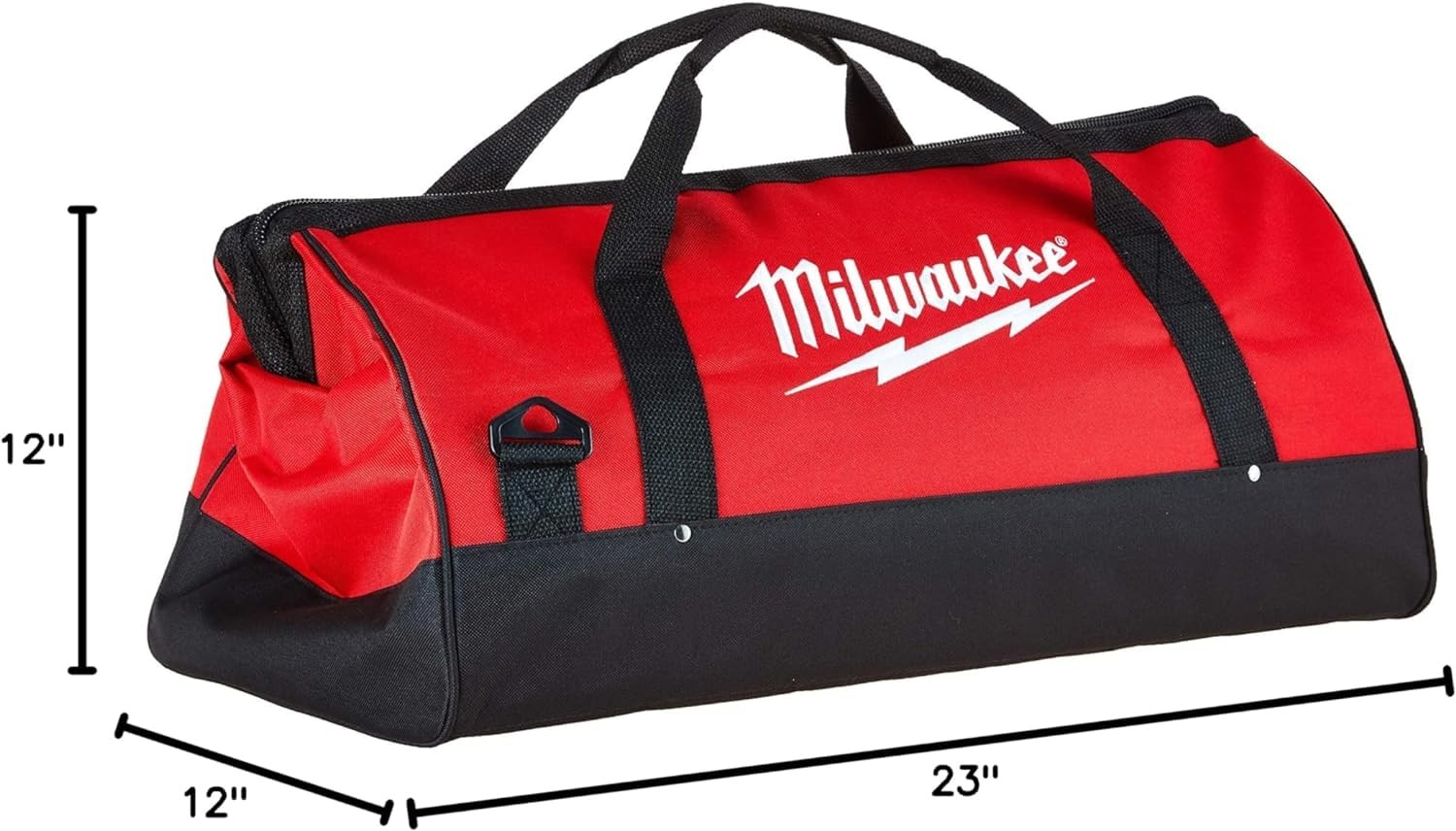Milwaukee 902033036 23x12x12 Canvas Tool Bag W/Strap basic, Red, Black