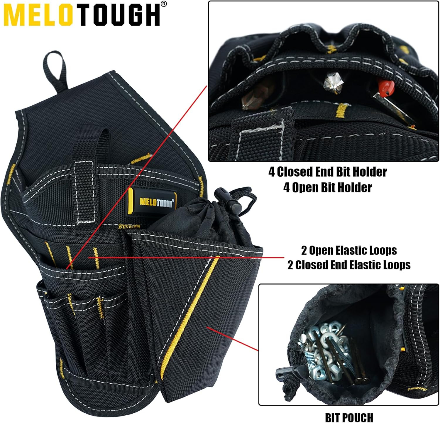 Drill Holster Impact Driver Holster with Bit Pouch Heavy Duty Impact Holster for