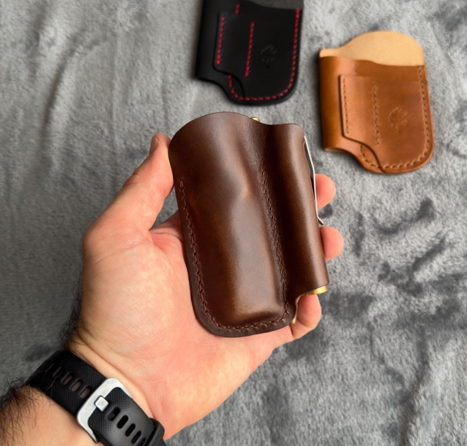 Handmade Dark Brown Leather Edc Pocket Organizer, Leather Edc Pouch, Edc Caddy