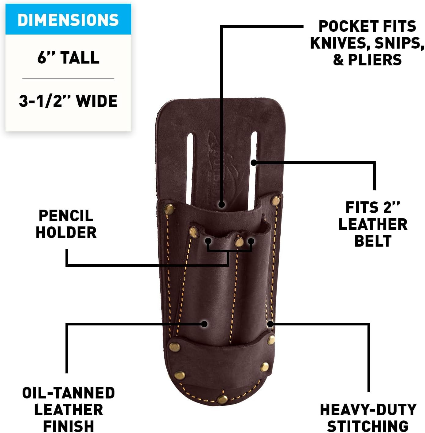 Pro Leather Utility Knife Pouch – Heavy Duty Tool Belt Holder for B Cutter Holst