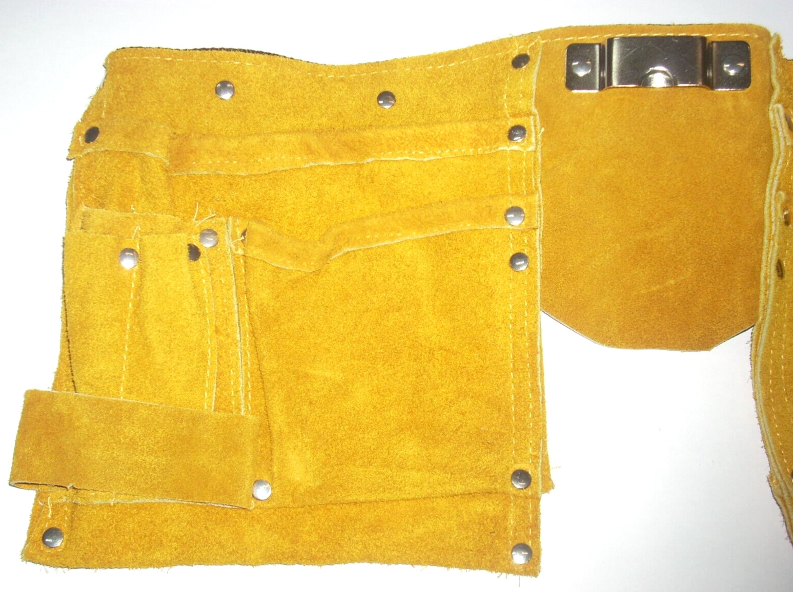 Leather Tool Belt 14 Pockets Straps 20 in W x 8 in H w Adjustable Belt 46″ Long