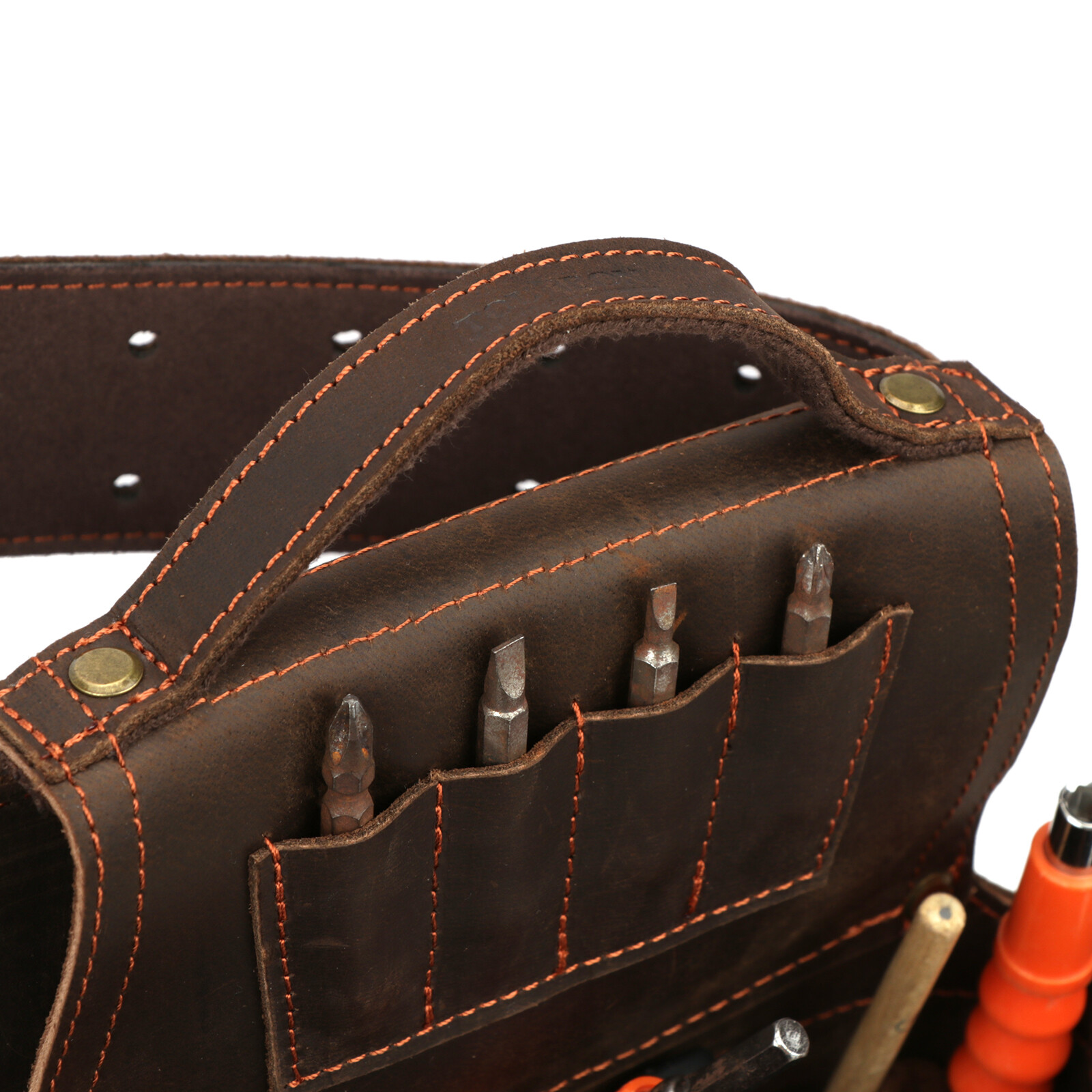 TOURBON Heavy Duty Tool Belt Pouch for Electricians Carpenter Contractor Leather