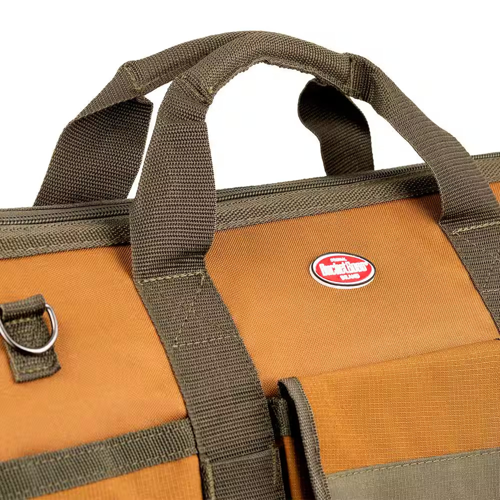 Gatemouth 24 In. Tool Bag in Brown and Green with 36 Pockets