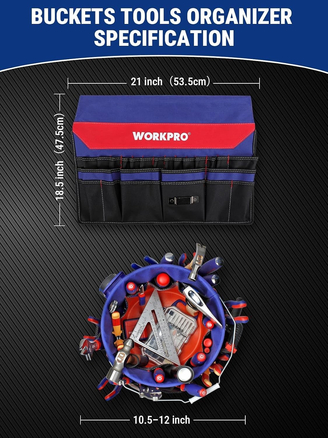 Waterproof Tool Bag 600D Polyester 33lb Capacity