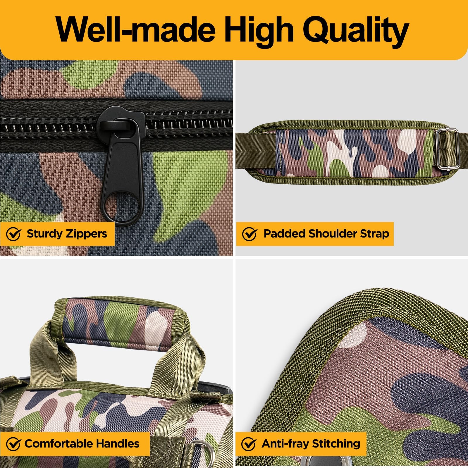 Tool Bag Heavy Duty Organizer Portable Pouch Men 6 Detachable Camo Green