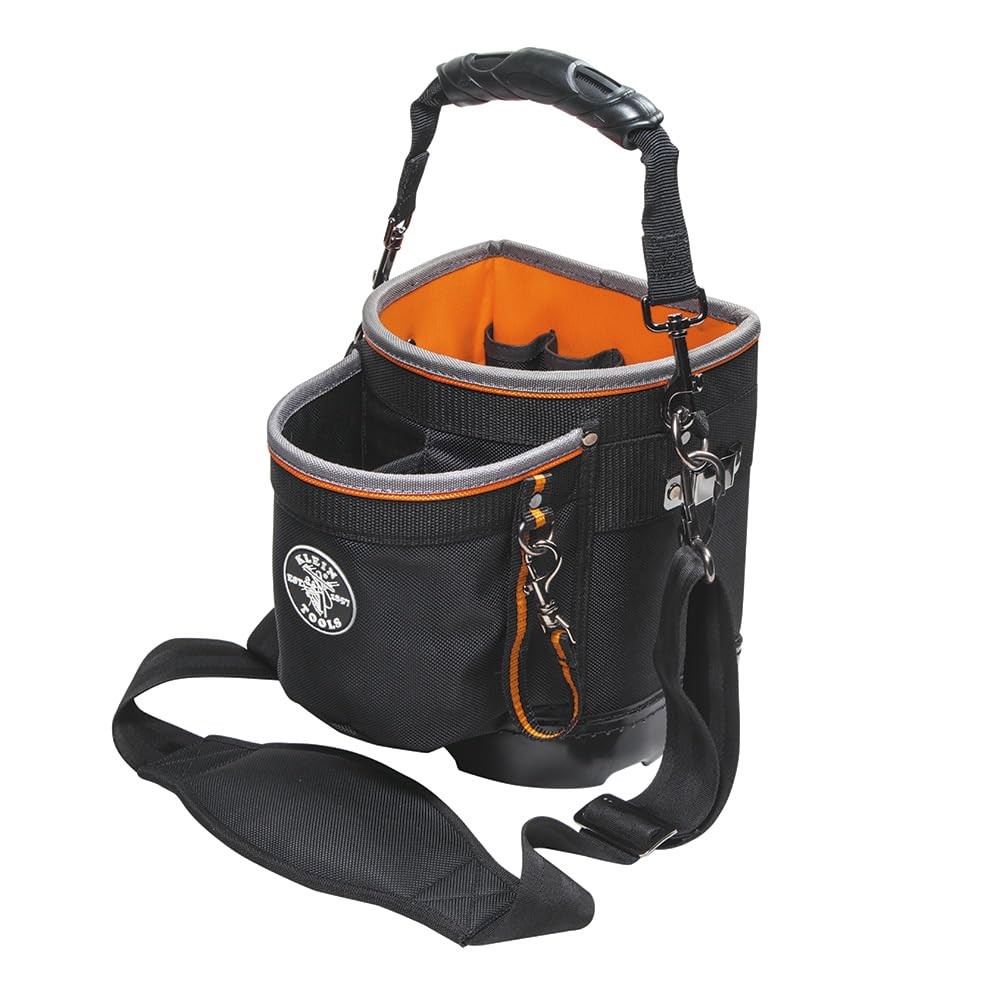 Klein Tools 55419SP-14 Tool Bag with Shoulder Pouch, Black&Orange