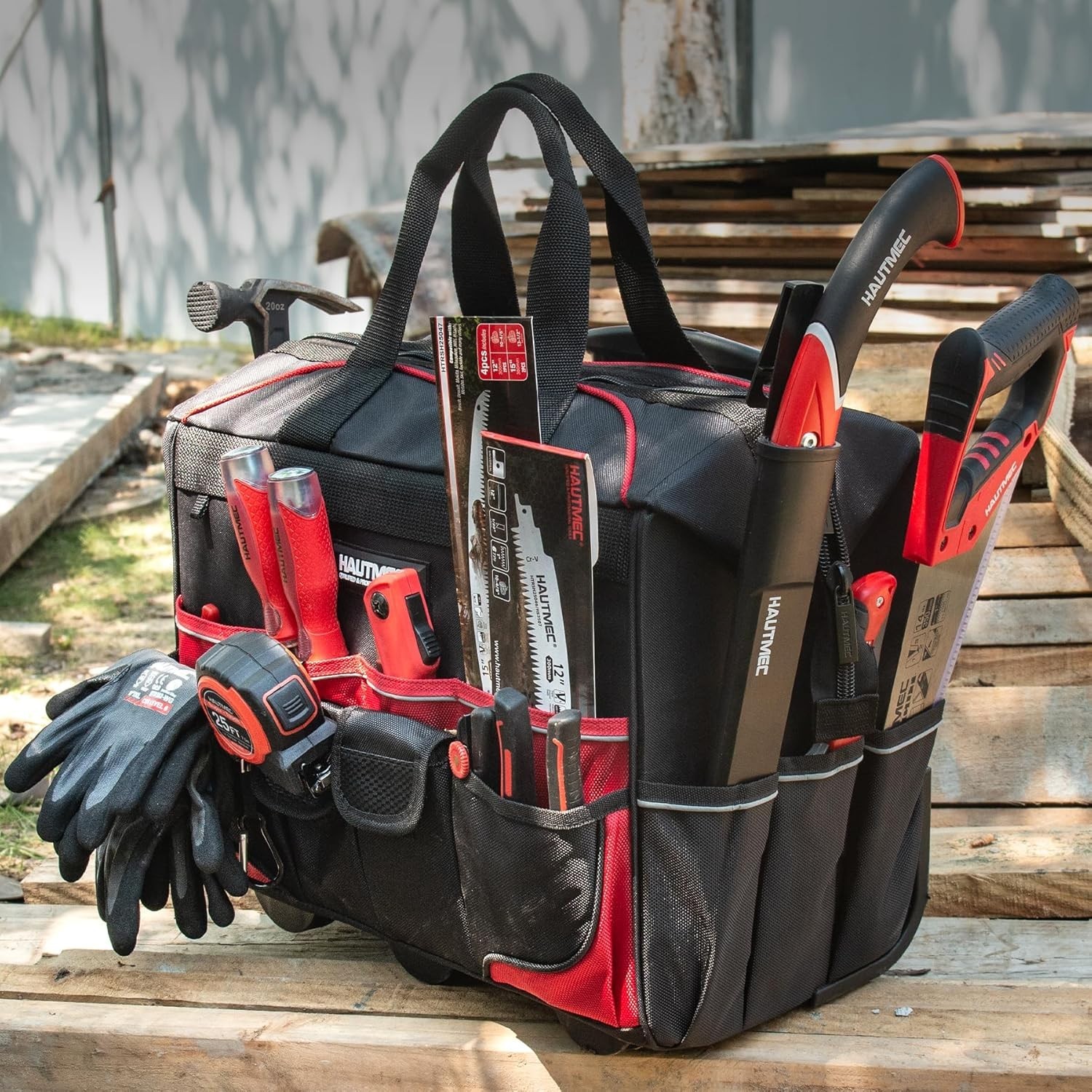 Heavy-Duty Oxford Fabric Tool Bag – 110 lbs Capacity with Telescoping Handle