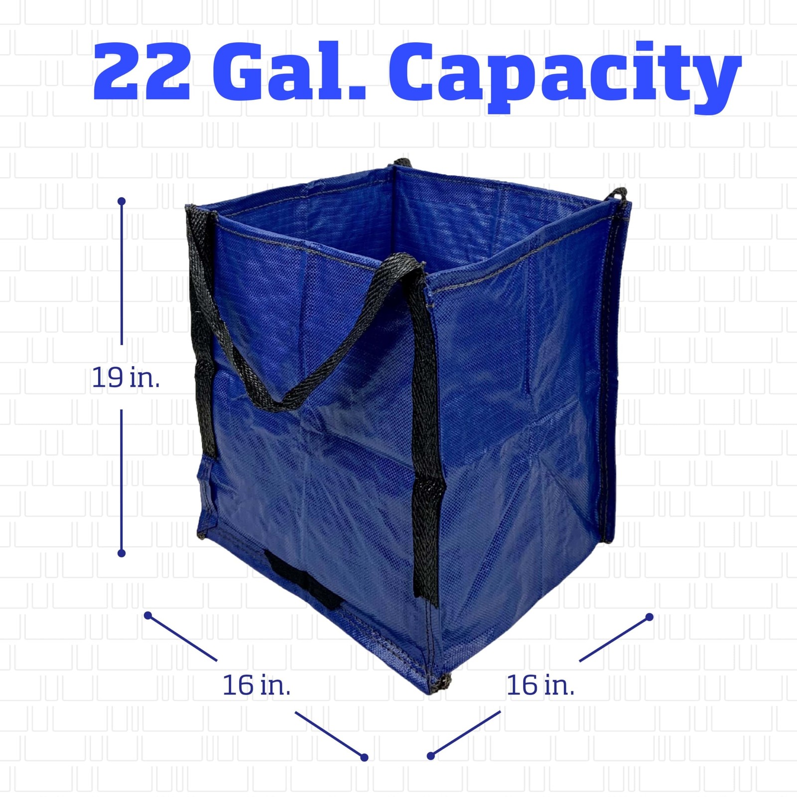 DURASACK Heavy Duty Storage Tote Bag 22-Gallon Rugged Woven Single, Blue