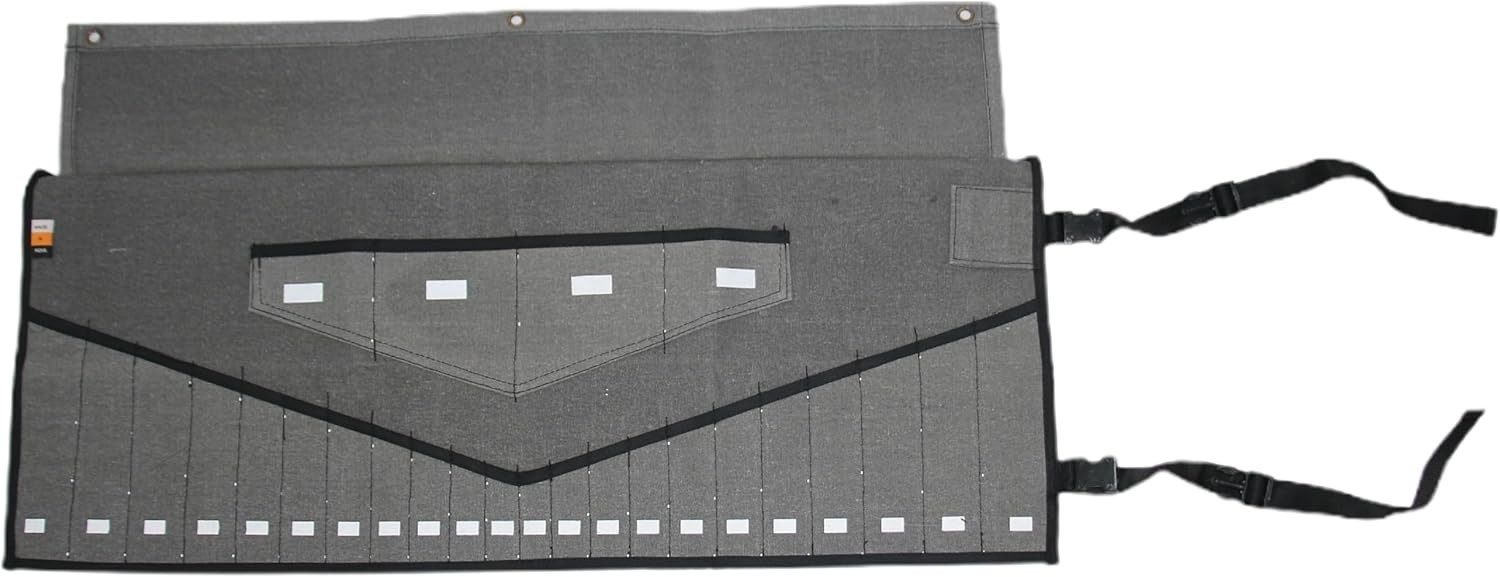 Lightweight 26-Pocket Tool Roll Organizer with Rugged Cotton Canvas Design