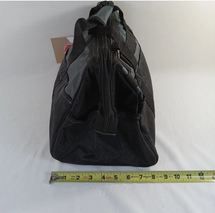 NEW Swiss Military Multi Pocket Tool Satchel Large Black & Gray 16″ Heavy Duty