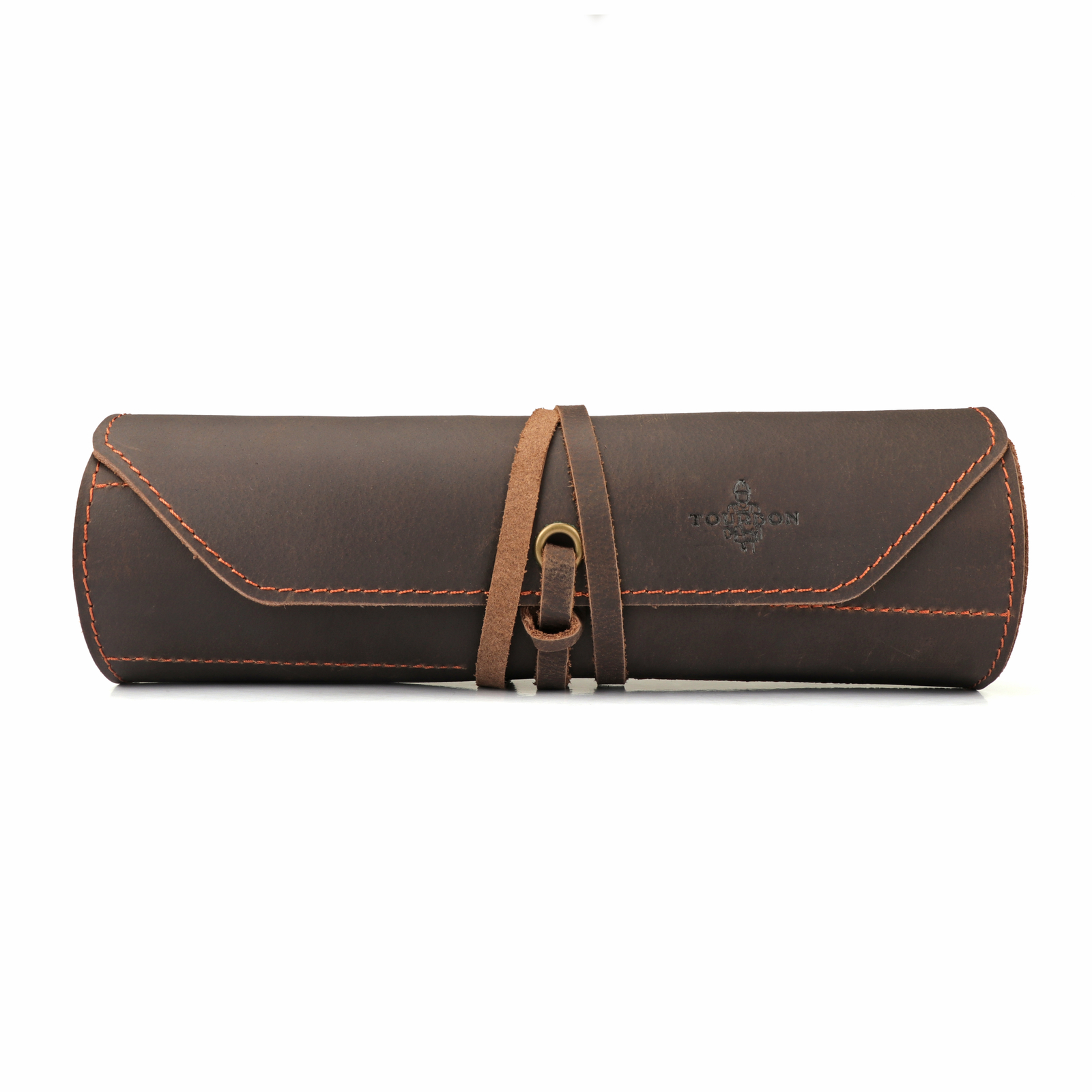 TOURBON Vintage Leather Roll Craft Tool Organizer Workshop Knife Carrier Bag