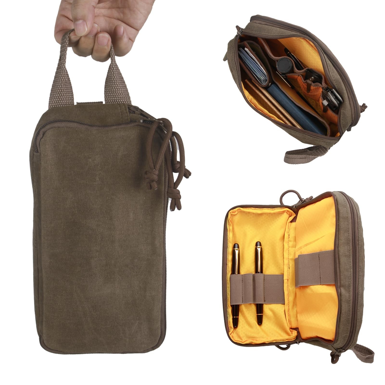 Multipurpose EDC Pouch Pen Case, Waxed Canvas EDC Bag, Small Tool Bag Pen Pou…