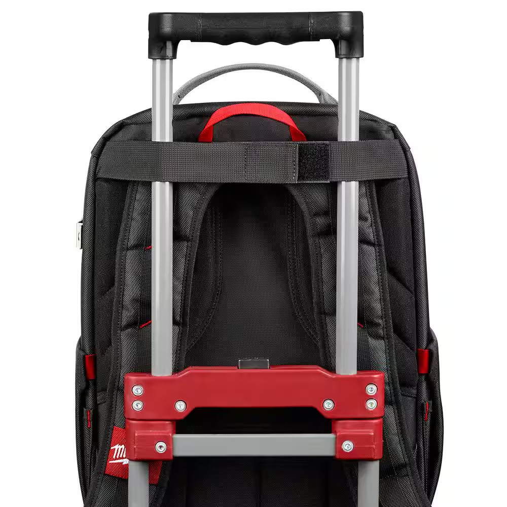 Milwaukee Low-Profile Backpack 14″ 22 Pockets w/ (3-Pack) 12″ Zipper Tool Bags