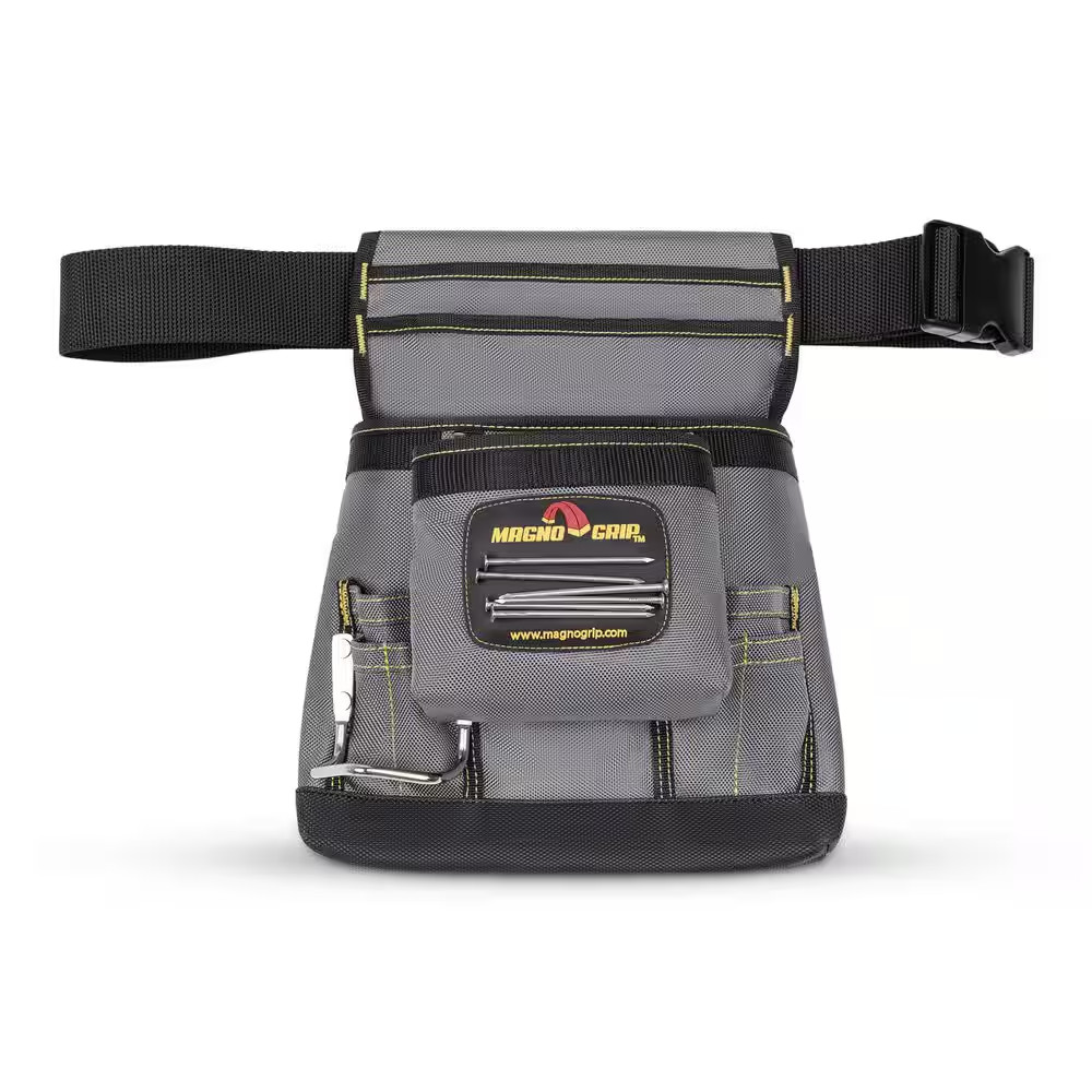 11 In. 10-Pocket Platinum Magnetic Tool Pouch with Belt