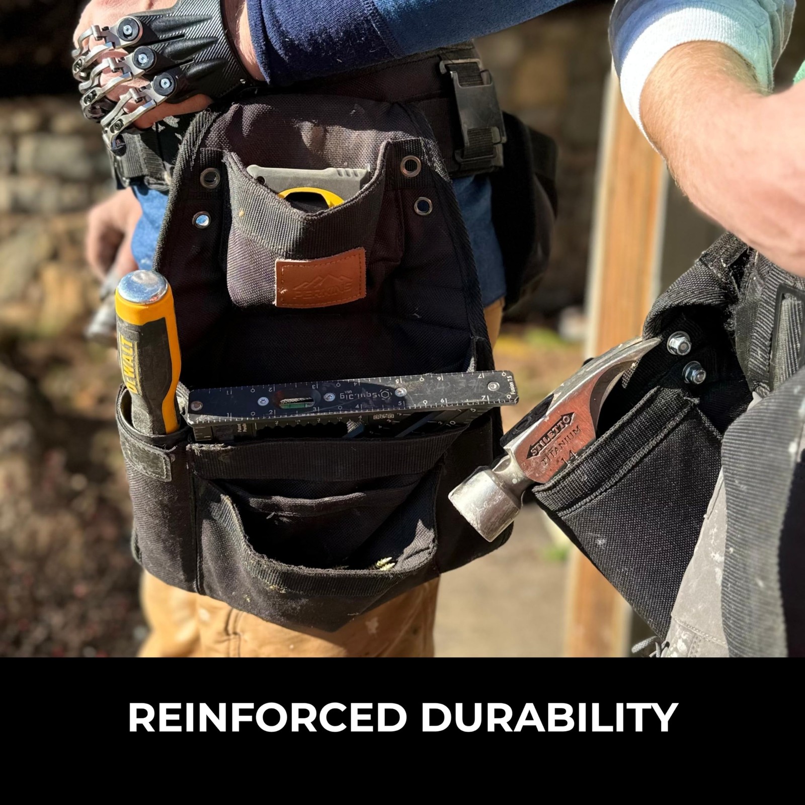 Perkins Builder Brothers Essential Tool Belt Set With Suspenders, Ideal for Fra