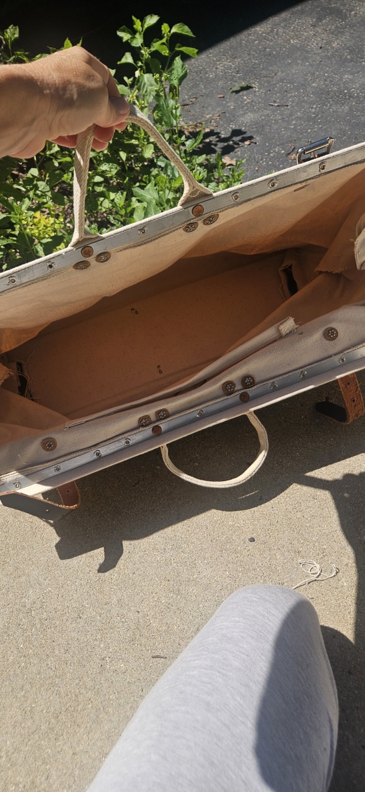 Vtg, Set/2 Huge Canvas LINEMAN UTILITY RIVETED TOOL BAGS, A TRUE FIND,Boat Totes