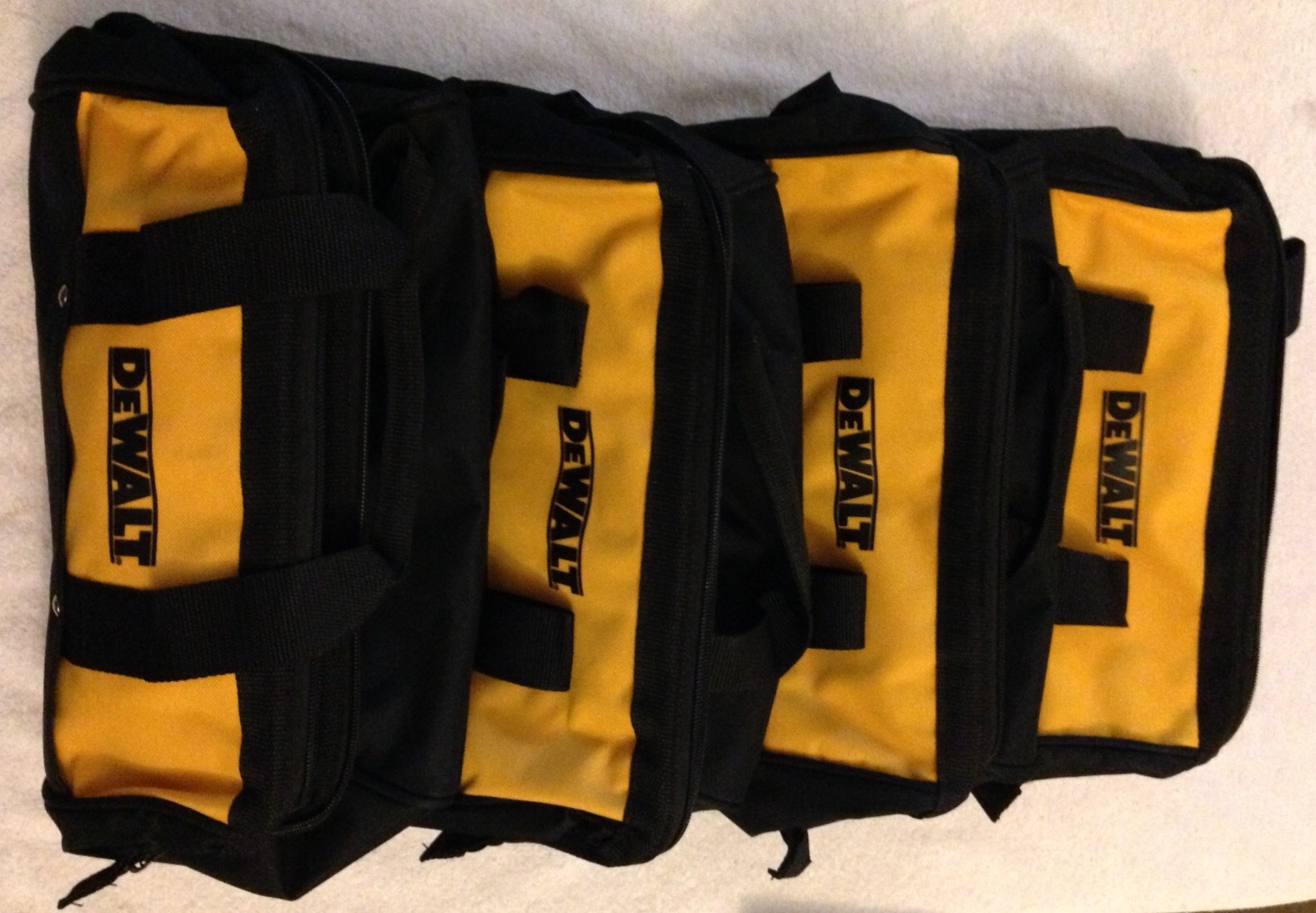 4 New Dewalt N037466 Heavy Duty Ballistic Nylon 13″ Tool Bags w/ Solid Runners