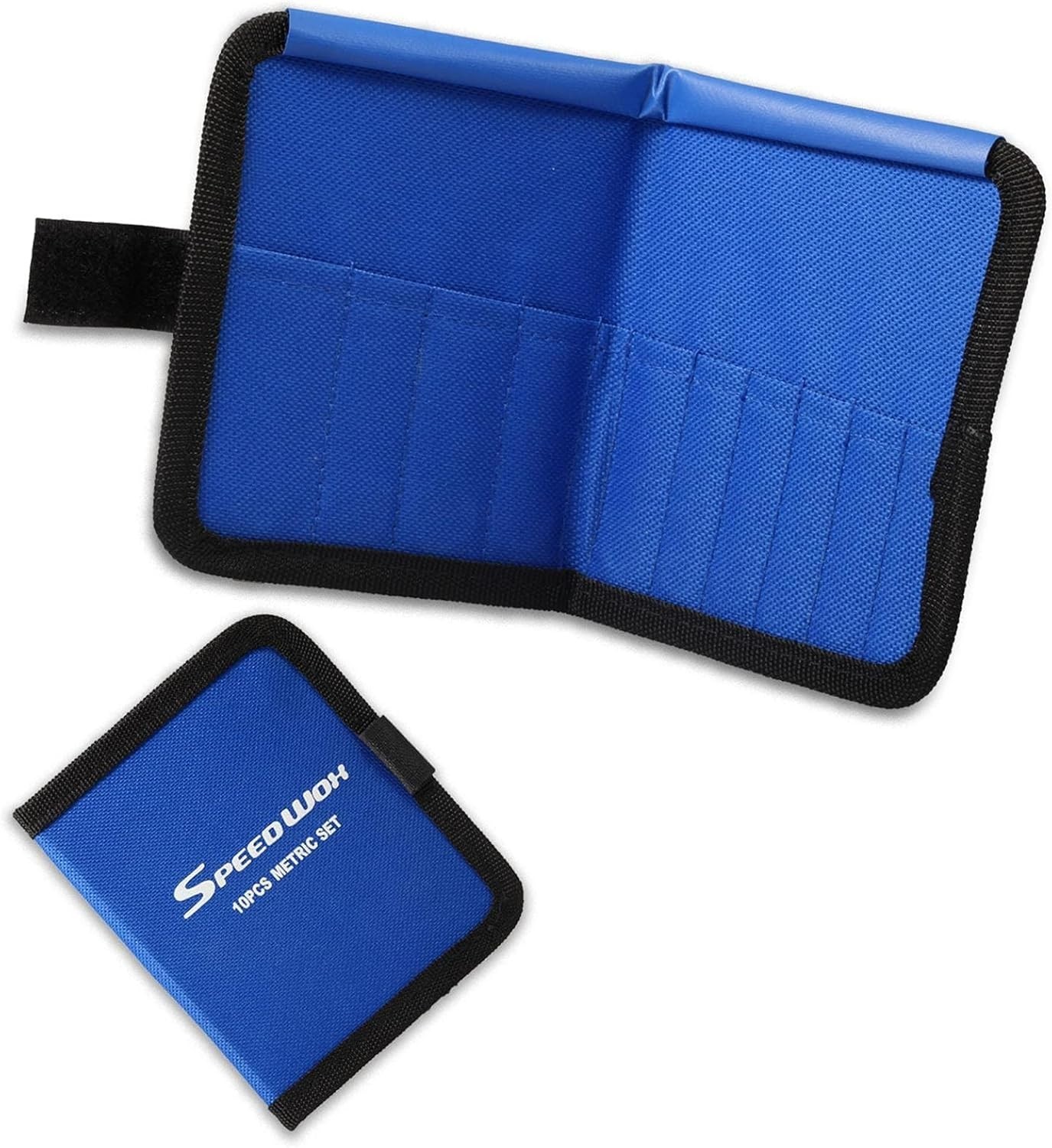 Durable Canvas Tool Organizer Bag with Protective Flap for Wrenches, Blue