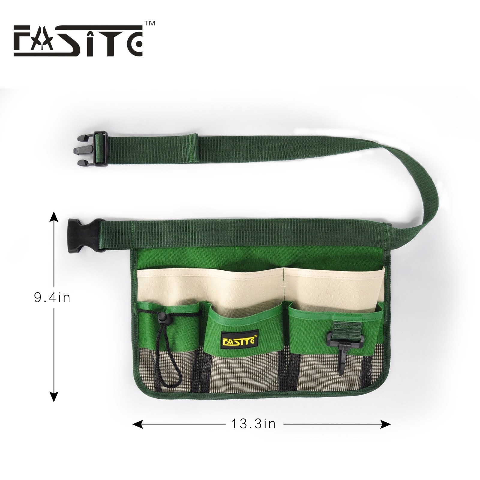 Waterproof Gardening Tool Waist Bag Belt, 7-Pocket Apron for Men & Women, Adjust