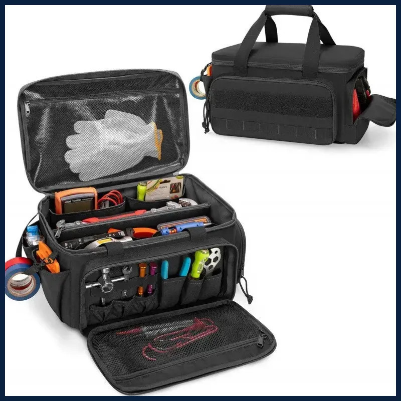 14 Inch Heavy Duty Tool Bag Portable Work Organizer Non Slip Base Storage